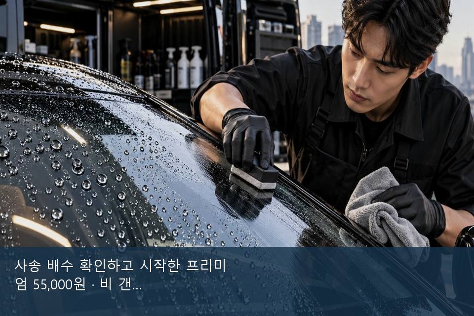 사송 배수 확인하고 시작한 프리미엄 55,000원 · 비 갠 뒤의 작업