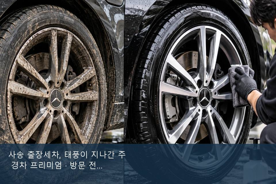 사송 출장세차, 태풍이 지나간 주 경차 프리미엄 · 방문 전에 확인한 것